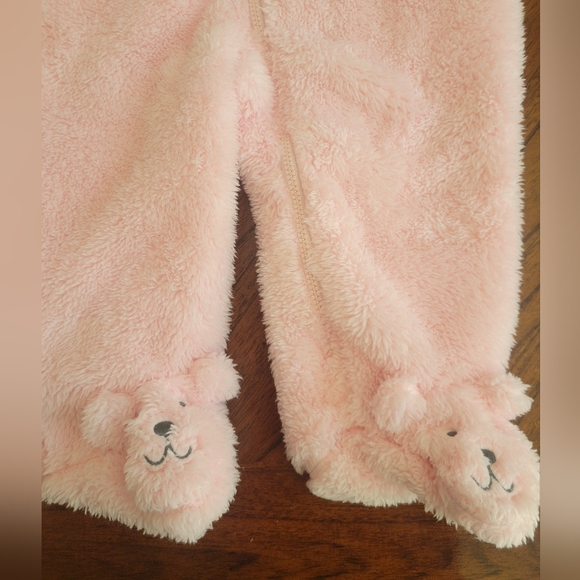 One-piece Jumpsuit with Hood Size 6 Months  NWOT Pink Faux Fur - Picture 4 of 8